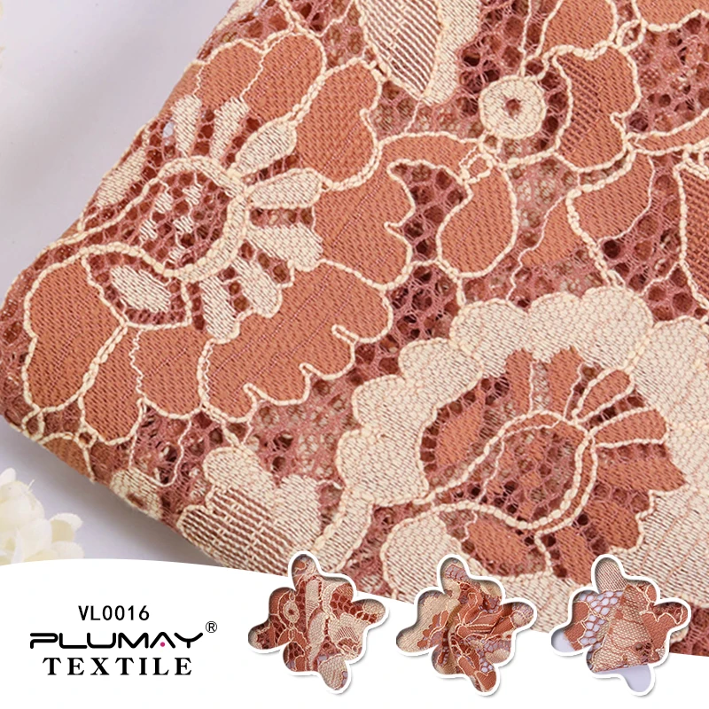 Shaoxing China 70%cotton 30%nylon flower embroidery white lace fabric for dress wedding clothing