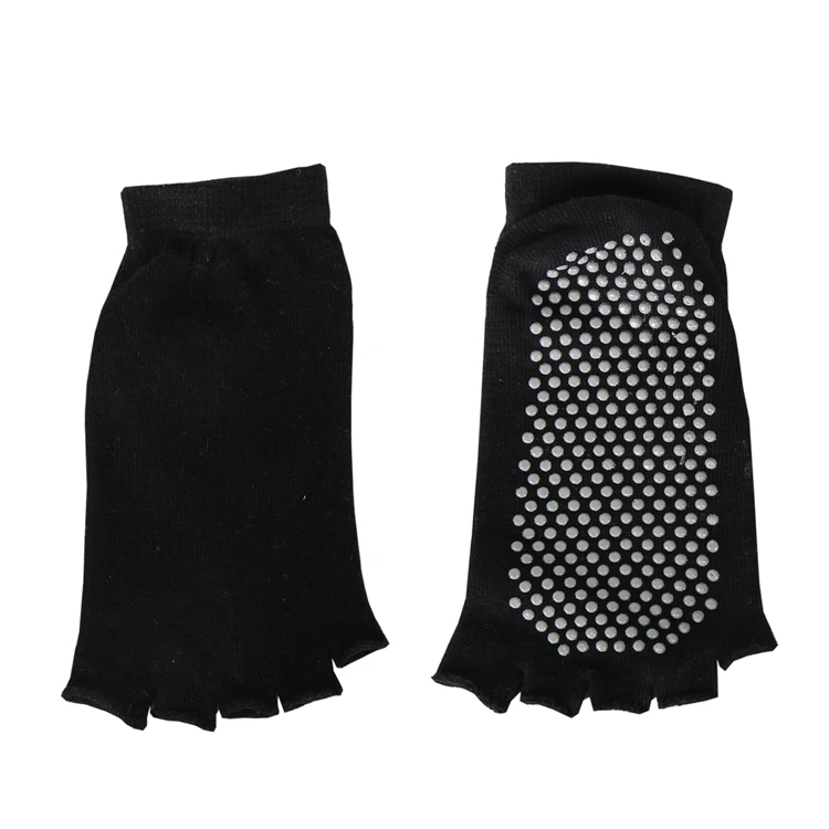 
black color custom pilates socks 5 toe ankle socks for yoga 