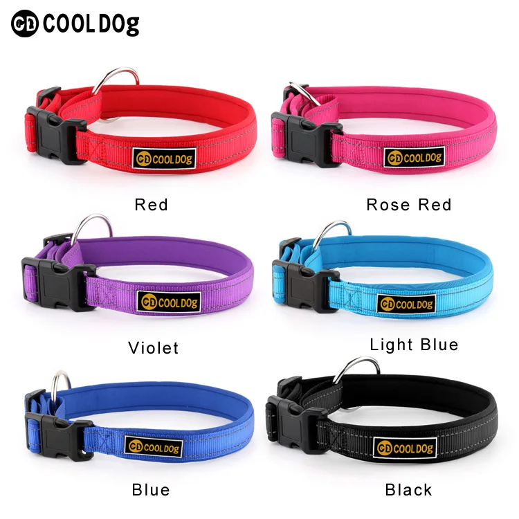 Soft Neoprene Padded Nylon Reflective Dog Collar Wholesale