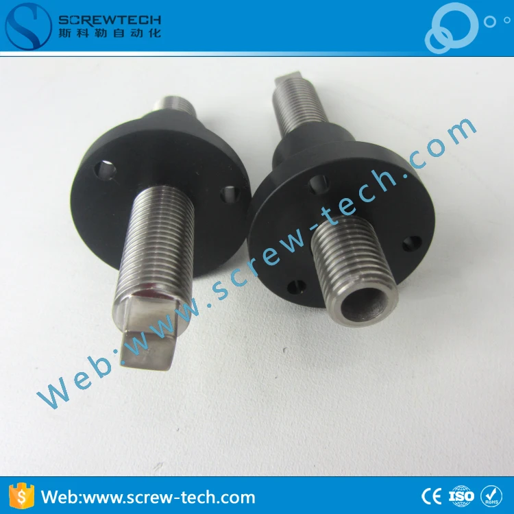 Trapezoidal thread lead screw Tr16*4 with plastic flange nut