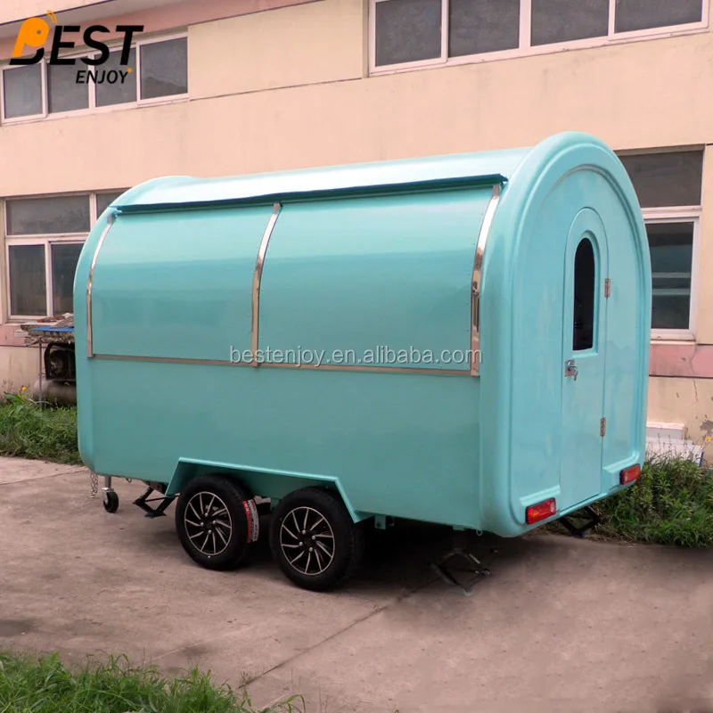 3m long round 2 axles 4 wheels factory export mobile food cart truck trailer for sale