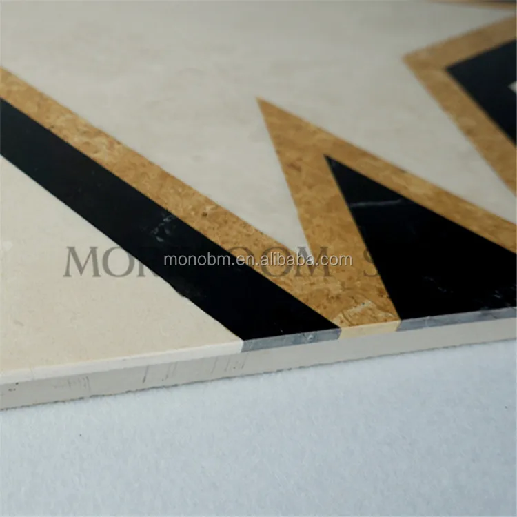 Итальянский водоструйный Бежевый полированный мраморный дизайн пола