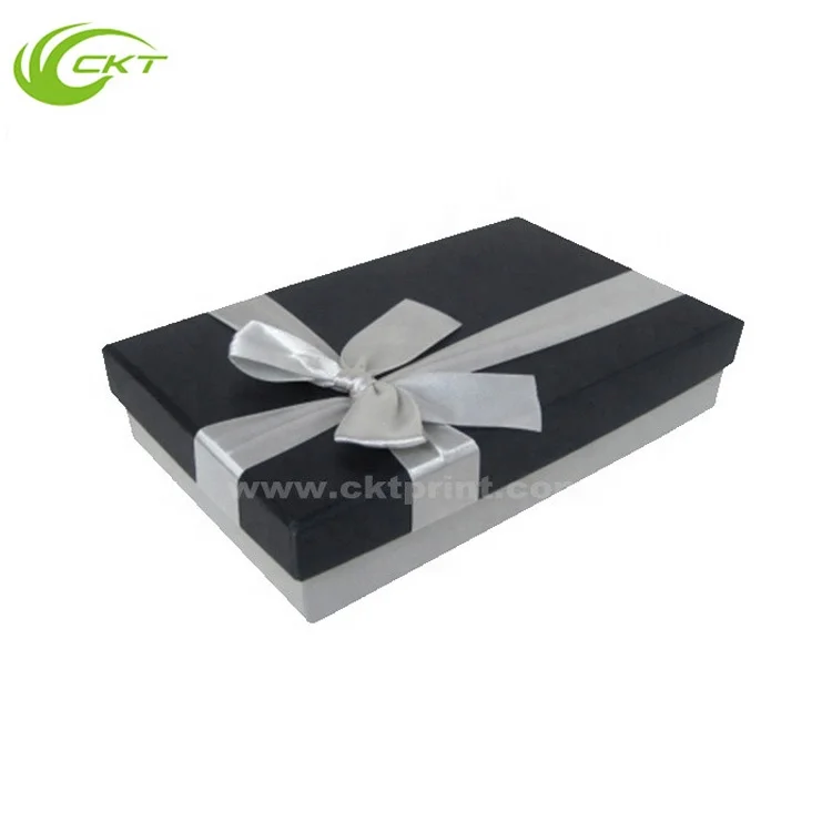 Decorative Cardboard Paper Packaging Dividers Sweet Christmas Chocolate Gift Box With Ribbon