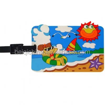 Promotional Embossed Custom Company Logo Soft PVC Luggage Tag