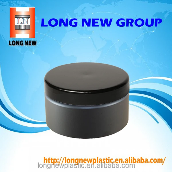 high quality Plastic Cosmetic Small Black Cream Jar with Black Screw Cap (Different Width)