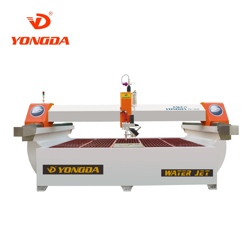 YONGDA YD4020 AC 5 Axis ceramic/porcelain/stone water jet cutting machine 45 degree angled cutting long life easy to control