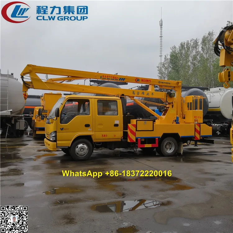 ISUZU 600P double cab 14m 16m working height hydraulic lift basket manlift truck