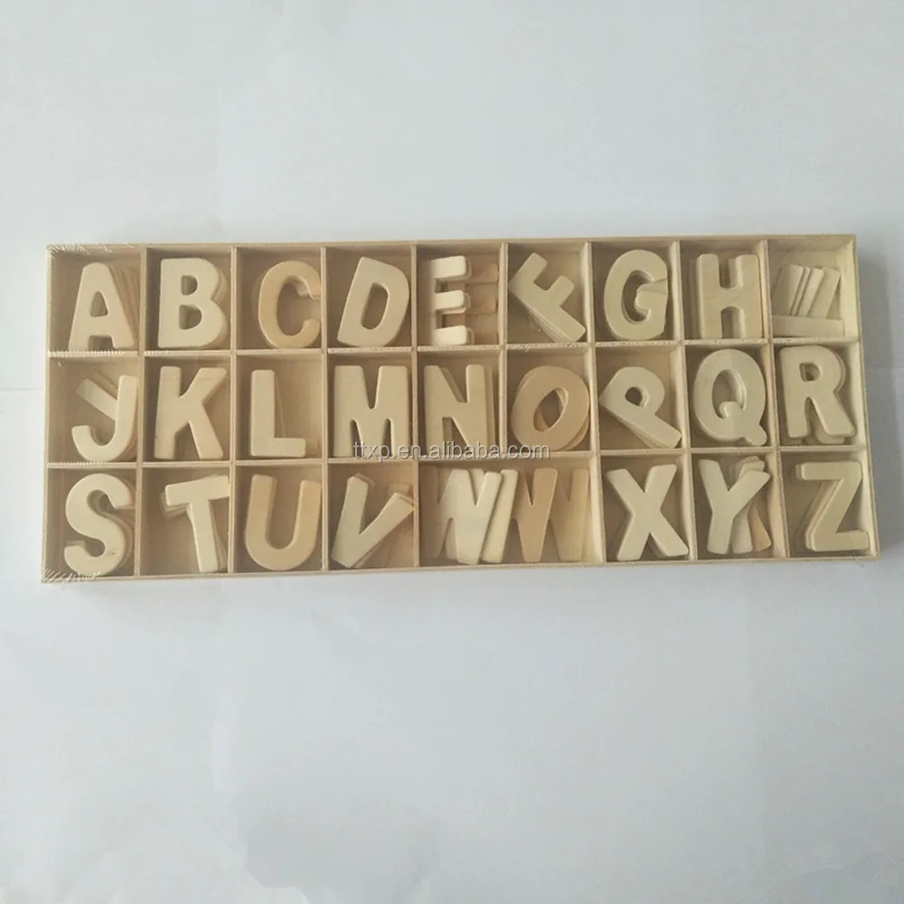 Wooden Letter and Sticker Box Set for Wood Crafts Wooden Boxes Wall Signs