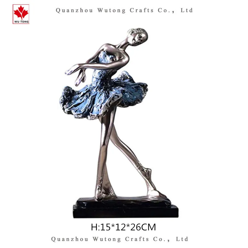 European Retro Resin Ballet Girl Figurine Creative Dancing Lady Sculpture Statue for Home/Office Art Decor