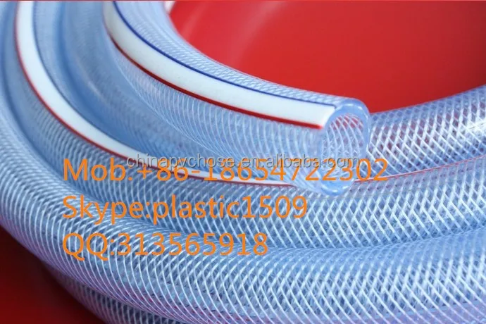 
PVC Clear Hose Garden Nylon Braided Hose PVC Fiber Braided Reinforced Hose 