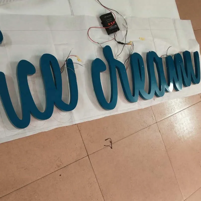 Outdoor remote control RGB lighting sign Custom Led 3D shop name glow sign board