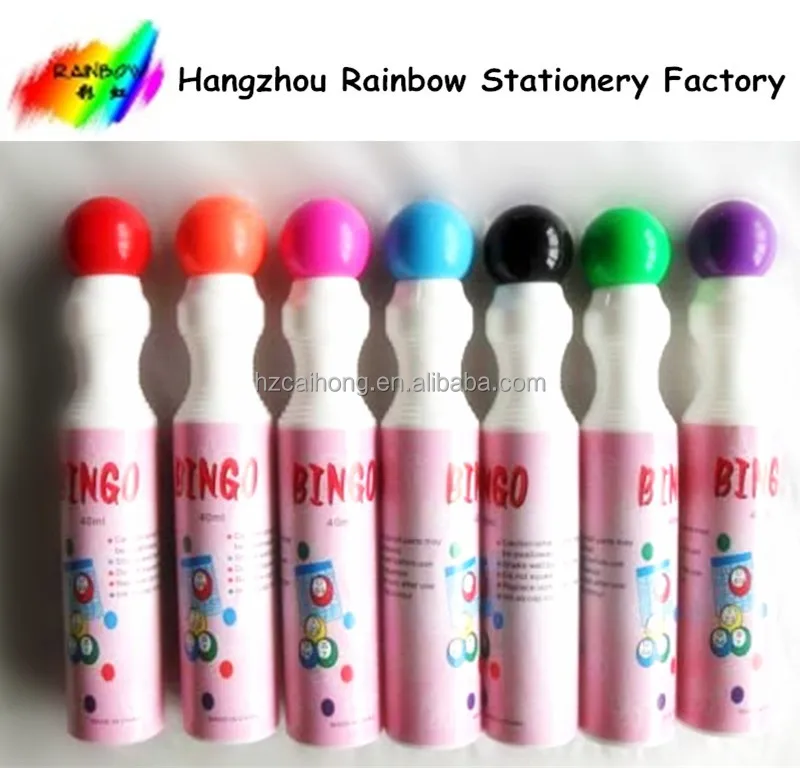 Best selling 40ml hangzhou rainbow Bingo marker pen for bingo blower machine