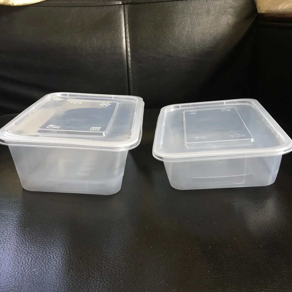Disposable Black Plastic Food Box with Seal Film Plastic Case for Storage and Preservation