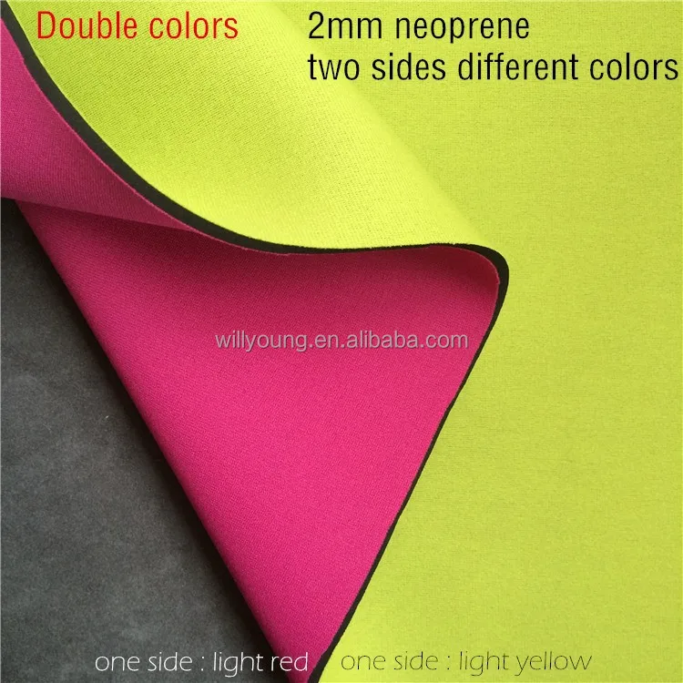 different color on the sides neoprene fabric 2mm black composite two color double neoprene fabric for apparel bags gloves lining