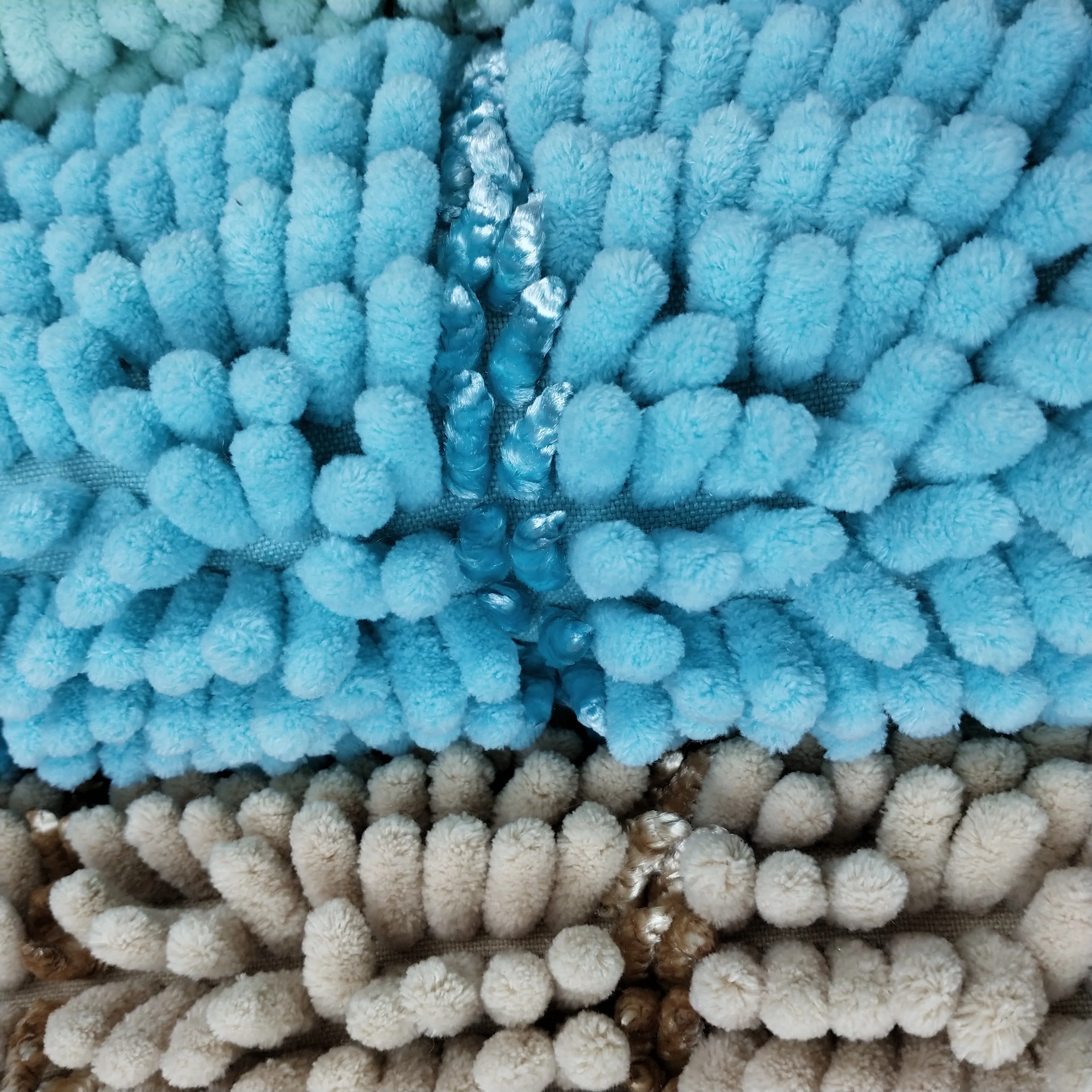 Simple Delicate Noodle Rugs Shaggy Carpet Shiny Chenille Floor Mat Plush Square Modern Kitchen Rugs Bedroom Carpet Solid Color