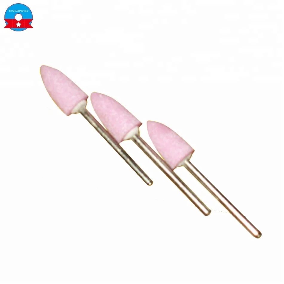 Straight Shank Conical Shaped Head Mounted Abrasive Grinding Head Points Stone