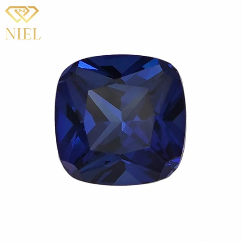 Niel gems 33# 34# 35# synthetic corundum gem stones cutting gemstone loose blue cushions cushion sapphire