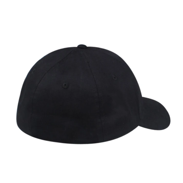 China supplier low MOQ black simple baseball caps closed back fitted hats