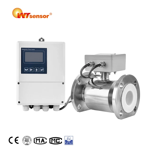 
Low Price 4-20mA Hart Pulse RS485 Integrated Type Electromagnetic Flowmeter 