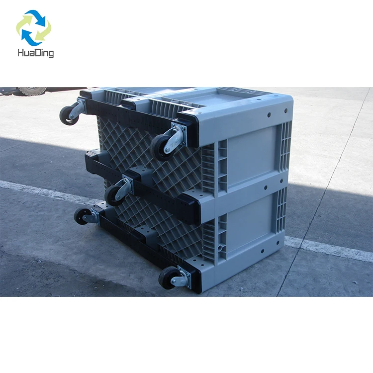 Custom size bulk container shipping heavy duty foldable plastic pallet box plastic shipping container