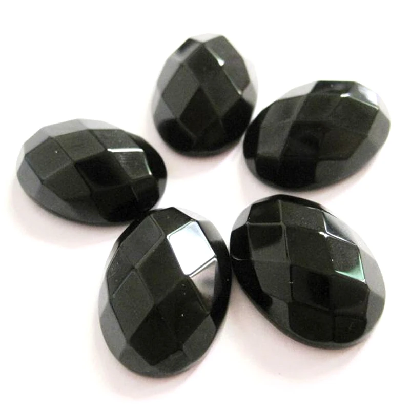 loose gemstone black agate faceted cabochons black onyx cabochon