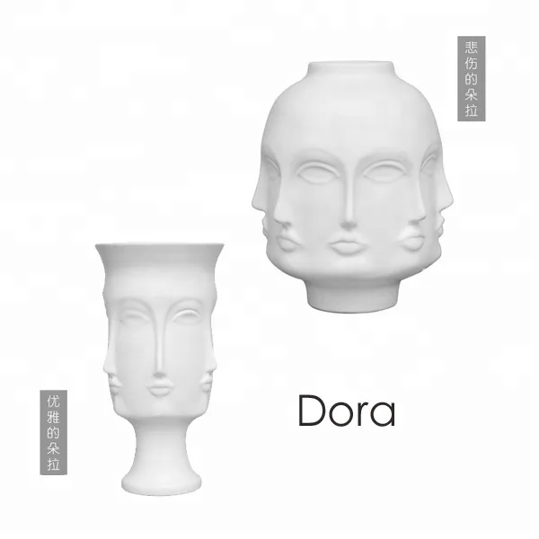 
Chinese Modern porcelain home hotel goods decoration flower vase types of face designs decorative ceramic vase for home decor 