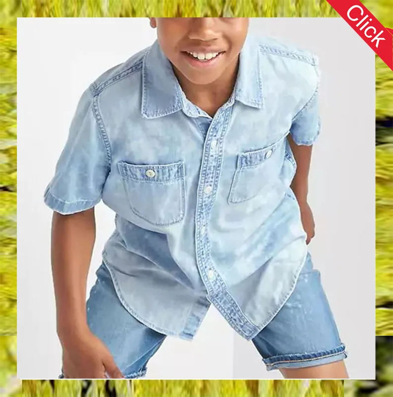 
New design summer children clothing wholesale kid boys shirt with short sleeves 