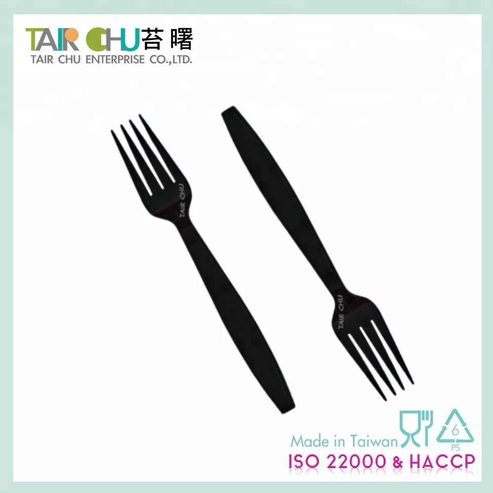 The Cutlery With Classic Black Color For Salad  Disposable Plastic Fork