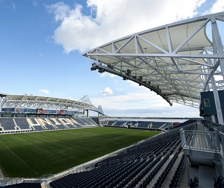 
architecture membrane stadium roofing PTFE stadium tent membrane structure with steel frame 