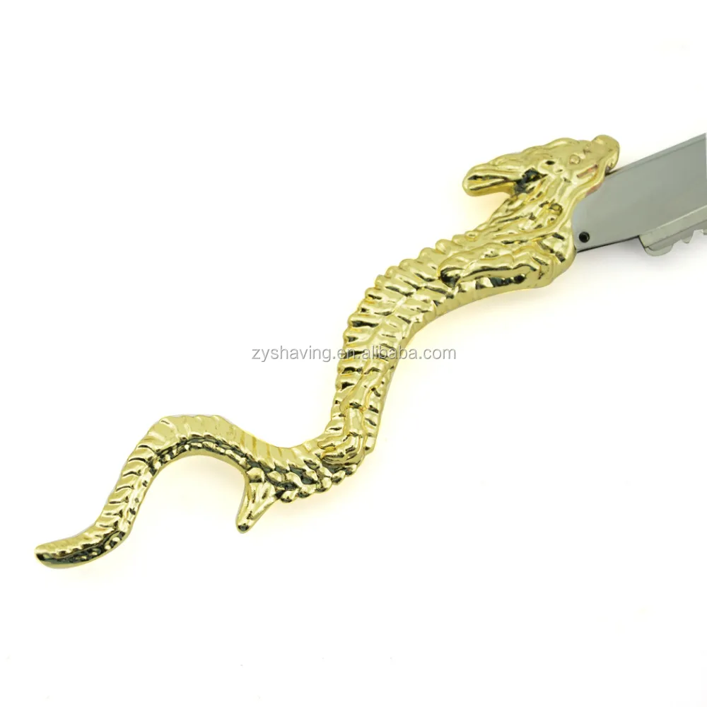 Cool Golden Dragon Hair Cutting Razor Thinning Shaving Knife Barber Stylist Tool
