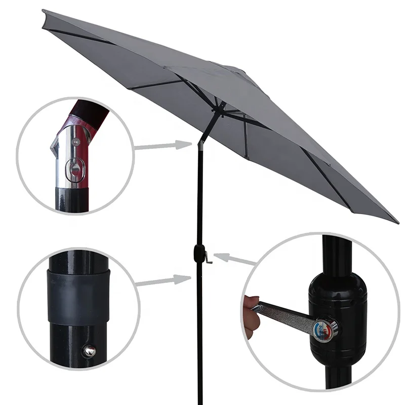 9ft Polyester beach umbrella used patio umbrellas Outdoor Umbrella Garden with Hand Crank