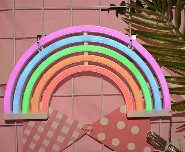 battery powered led light Or USB Drive wall neon light 3d rainbow led night lamp custom neon lights bedroom lamps home decor
