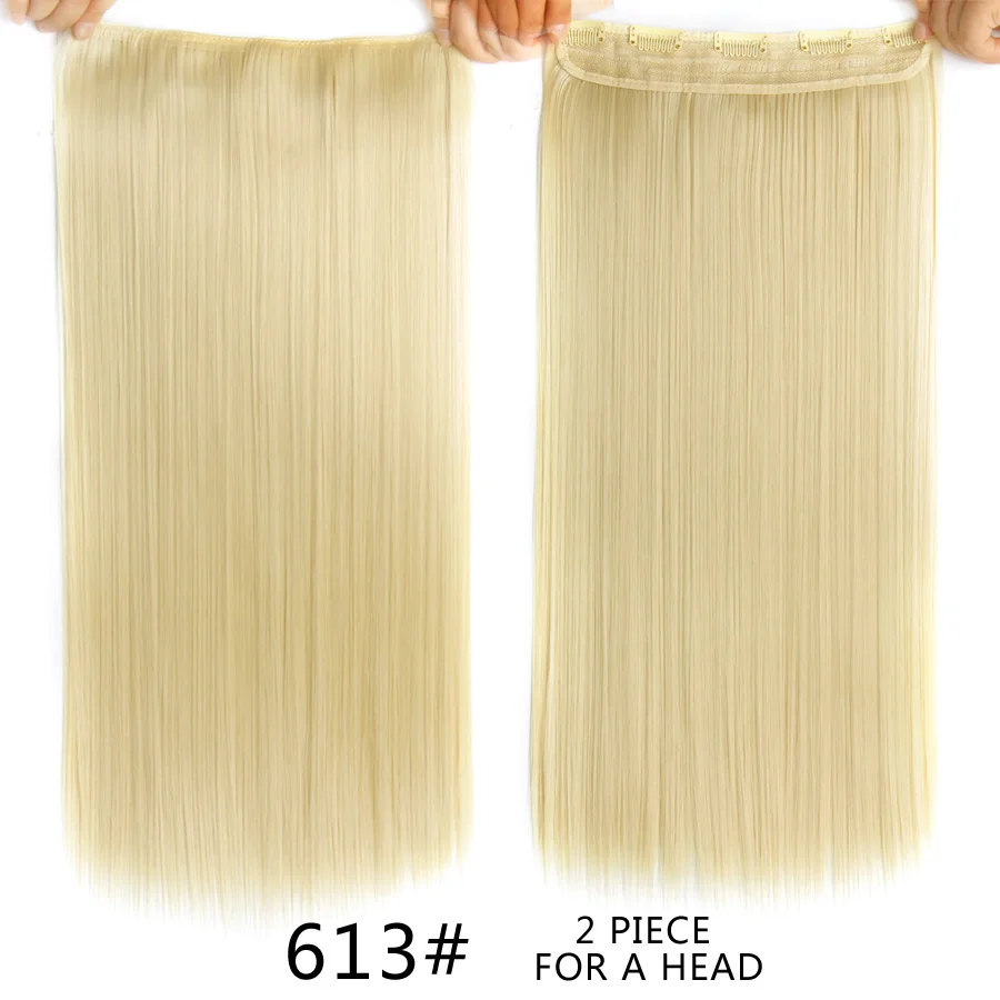 AliLeader, лидер продаж, оптовая цена, Длинные прямые зажимы для наращивания волос, 22 дюйма, 120 г, синтетические 5 зажимов для наращивания волос