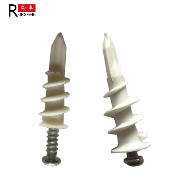 One-piece and split drywall anchors nylon anchor with screw