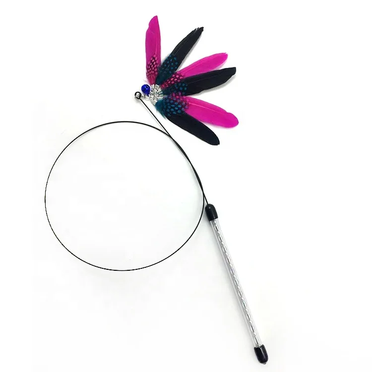 
Economical Custom Design Plastic Plole Feather Toys Cheap Cat Toys Teaser 