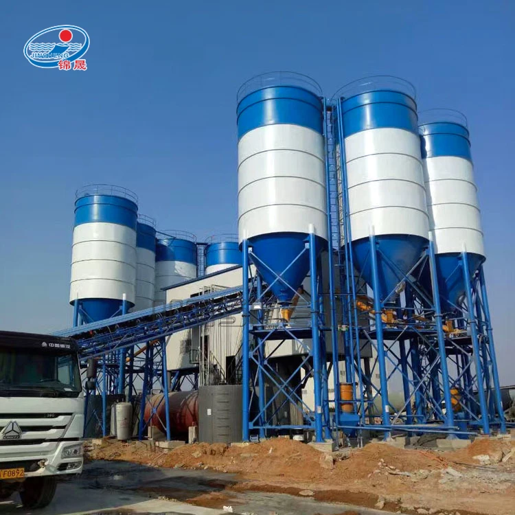 HZS180 Ready Mix Precast Concrete Batching Mixing Plant Layout 180m3 Production