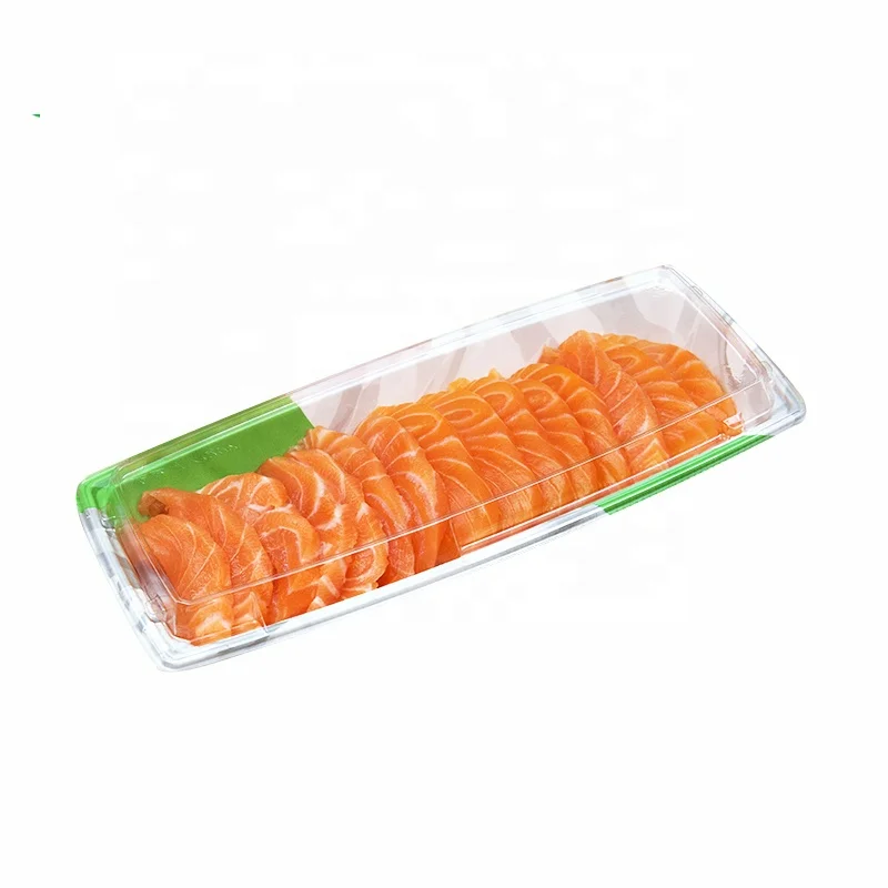 Plastic Tray Food Packaging Disposable Sushi Tray Sashimi Meat Container Customizs Available