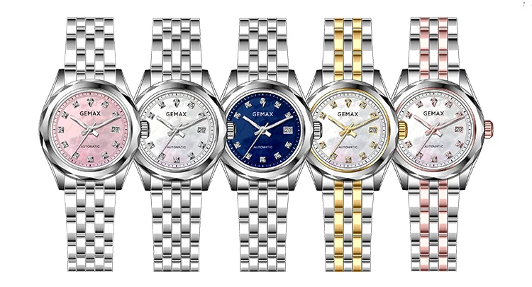 Latest luxury stainless steel women watch waterproof ladies fashionable quartz wristwatches