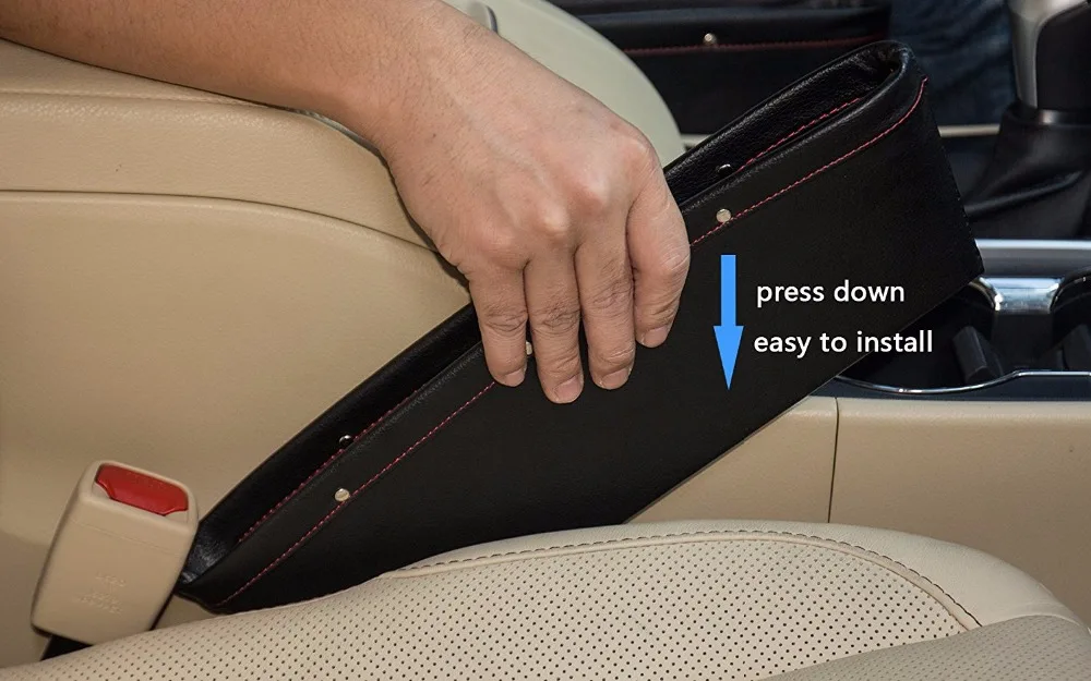 
Auto Car Back Seat Side Door Gap Filler Box Organizer With Durable PU Leather 