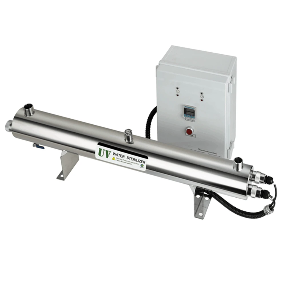 AGUA TOPONE uv water sterilizing equipment with 55w water uv lamp power adapter with plug and uv lamp chamber for water purifier