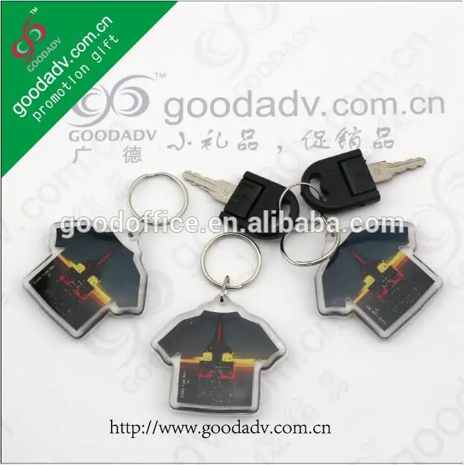 черный t- рубашка формы брелок/акриловые вставки брелок