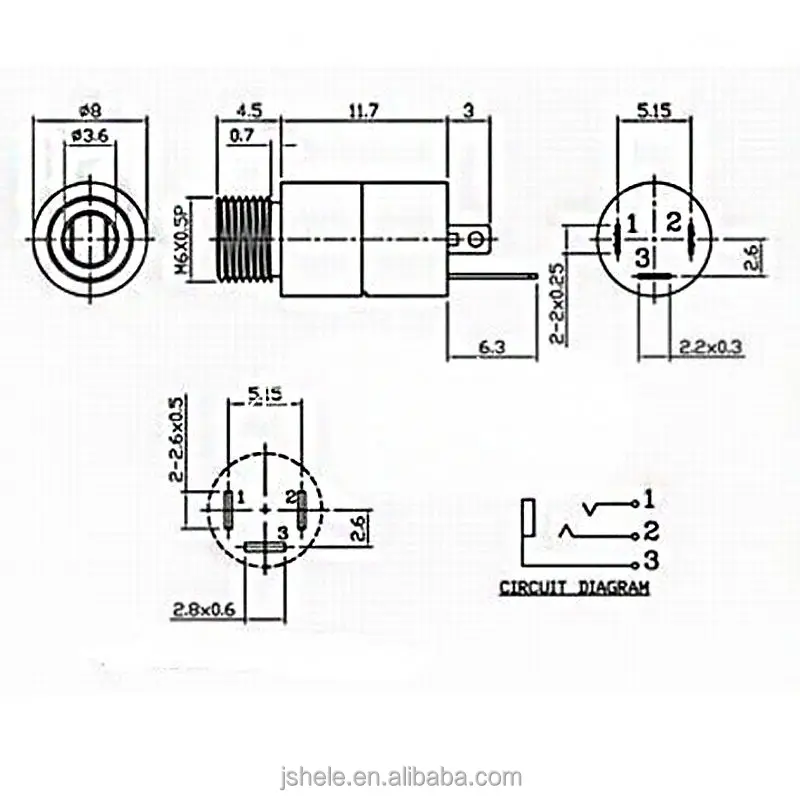 3.5mm Mini Female Headphone Jack Plug Stereo Audio Panel Mount Connector