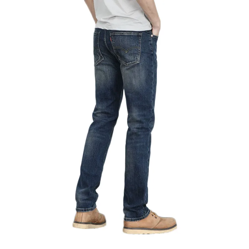 
501 2019 new collection high quality brand men fashion blue scratched slim fit straight leg denim jeans for man 