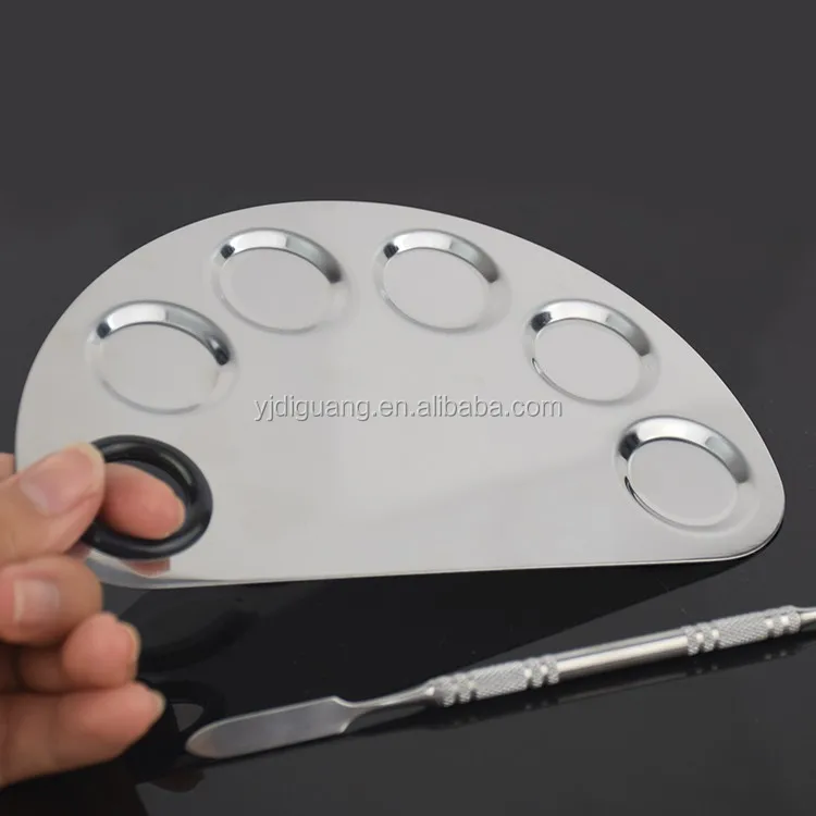 Wholesale High Quality Pro Stainless Steel Nail Accessories Wearable Beauty Makeup Palette Spatula Tool for Mixing