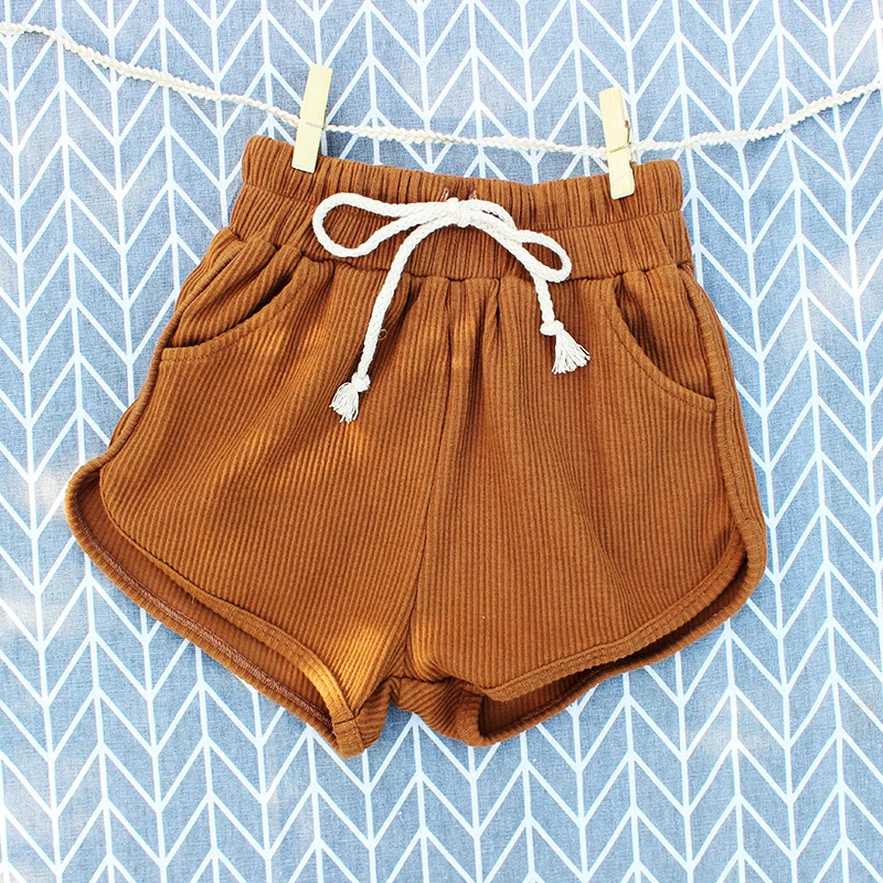 
Wholesale ribbed cotton baby clothes summer young boys wearing panties baby pants baby pants shorts 