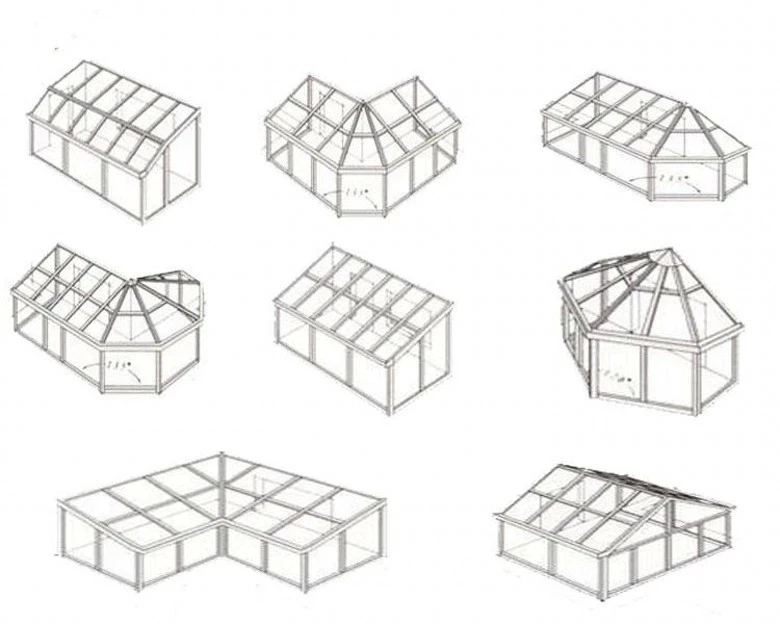 double tempered glass insulation sun room glass house for garden
