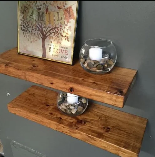 Wall Shelf Rustic Reclaimed Wood Floating Home Decor Decorative Storage Display