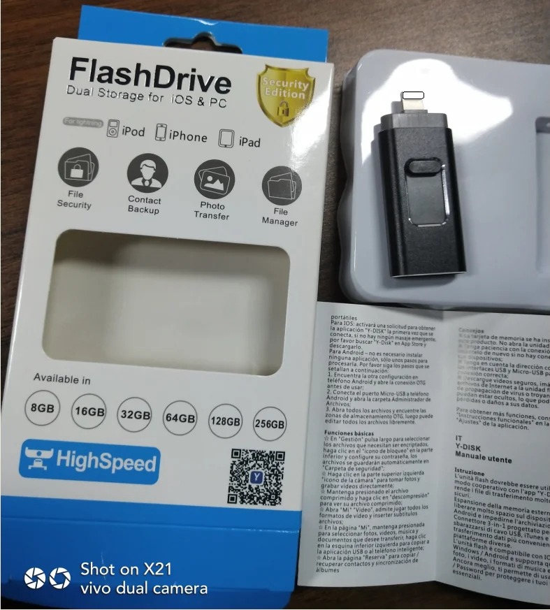 Custom 3 in 1 OTG usb flash drive for iphone android PC