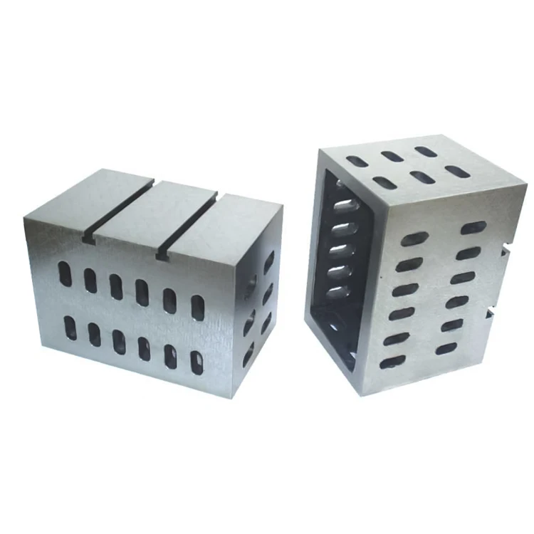 High precision cast iron inspection and crossed t slotted cast iron square box with T slots for leveling and lineation