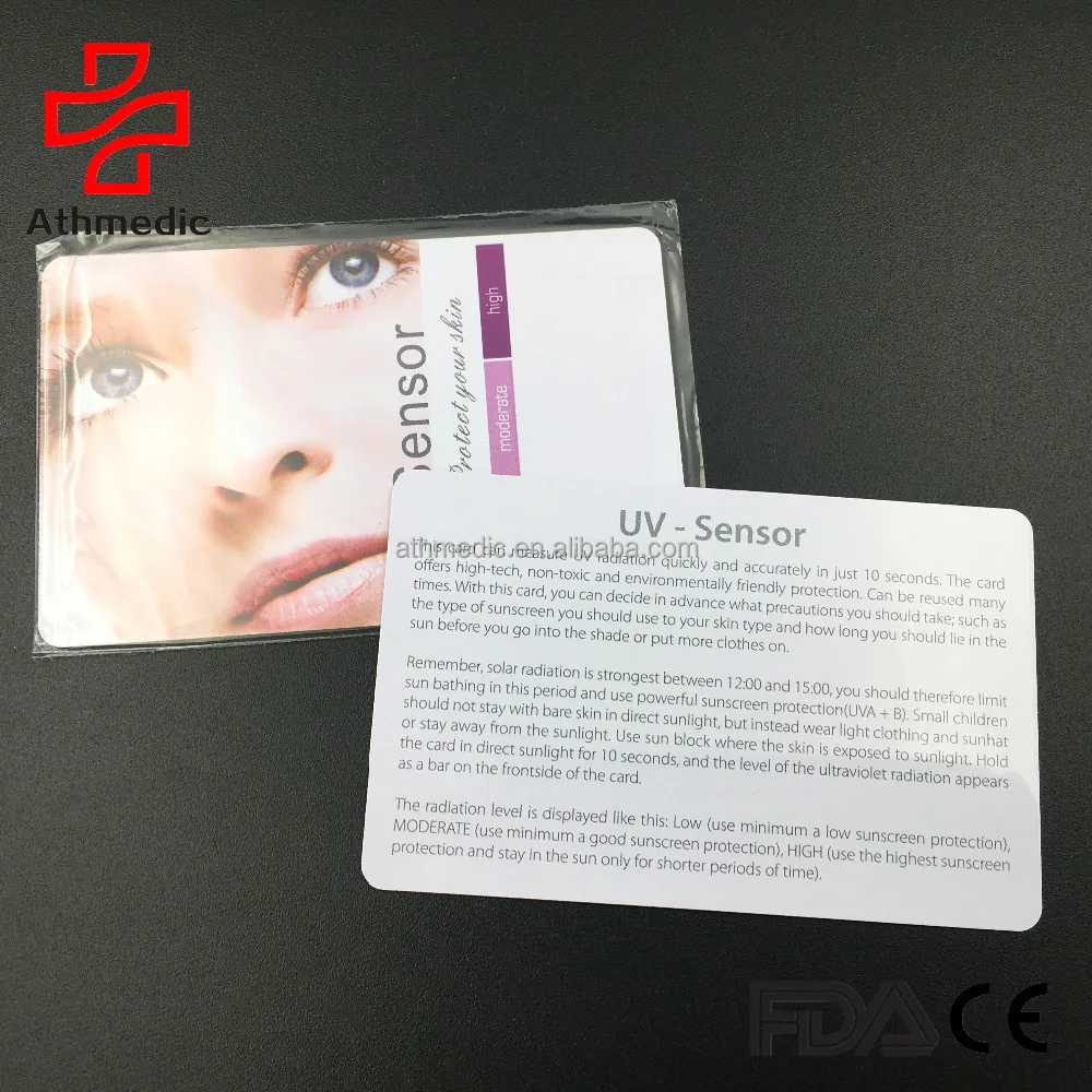 2025 Athmedic promotion PVC solar sensitive ultraviolet rays outdoor gift souvenir premiums card UV  solar tester card